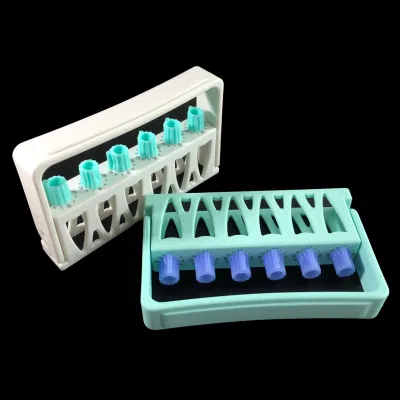 Support de fichiers de thérapie de canal radiculaire endodontique dentaire, boîte de support de désinfection à 6 trous, support de forets pour fichiers Endo